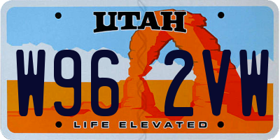UT license plate W962VW