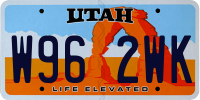 UT license plate W962WK