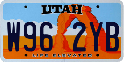 UT license plate W962YB