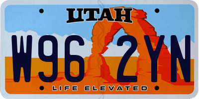 UT license plate W962YN