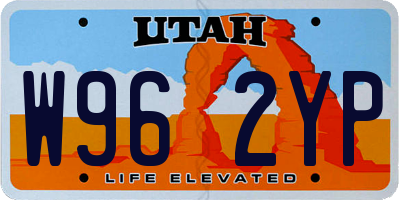 UT license plate W962YP