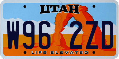 UT license plate W962ZD