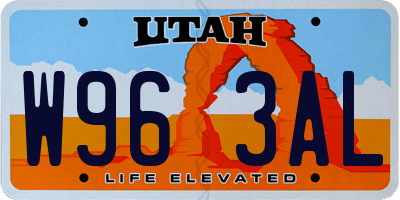 UT license plate W963AL