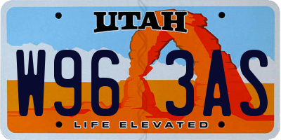 UT license plate W963AS