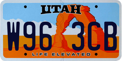 UT license plate W963CB