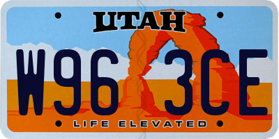 UT license plate W963CE