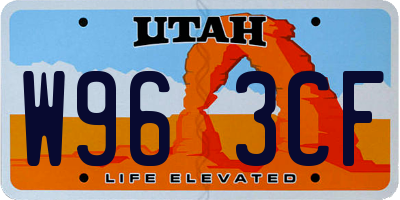 UT license plate W963CF
