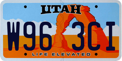 UT license plate W963CI