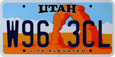 UT license plate W963CL