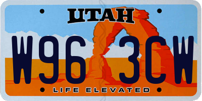 UT license plate W963CW