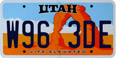UT license plate W963DE