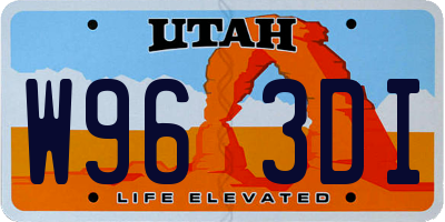 UT license plate W963DI