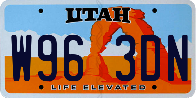 UT license plate W963DN