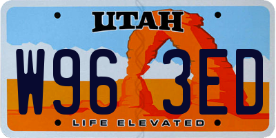 UT license plate W963ED