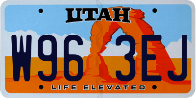 UT license plate W963EJ