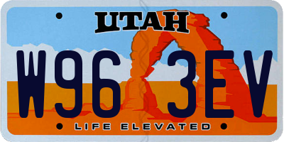 UT license plate W963EV