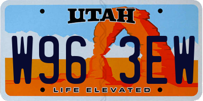 UT license plate W963EW