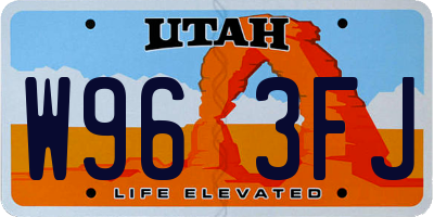 UT license plate W963FJ
