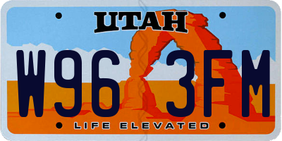 UT license plate W963FM