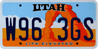 UT license plate W963GS