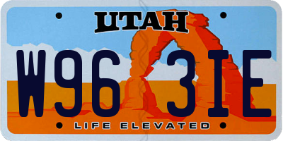 UT license plate W963IE