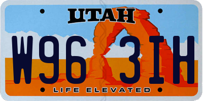 UT license plate W963IH