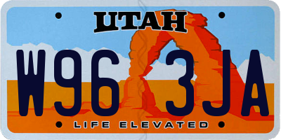 UT license plate W963JA