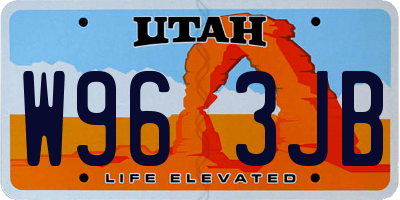 UT license plate W963JB
