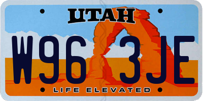 UT license plate W963JE
