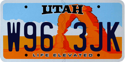 UT license plate W963JK