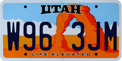 UT license plate W963JM