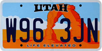 UT license plate W963JN