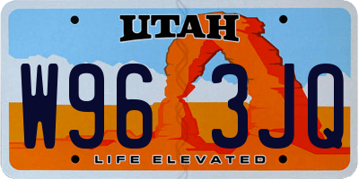 UT license plate W963JQ