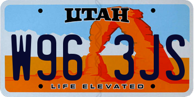 UT license plate W963JS