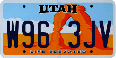 UT license plate W963JV