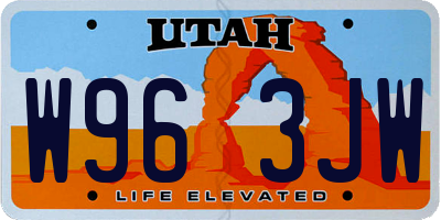 UT license plate W963JW