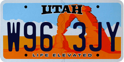 UT license plate W963JY