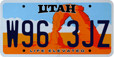 UT license plate W963JZ