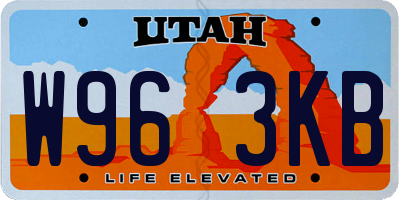 UT license plate W963KB