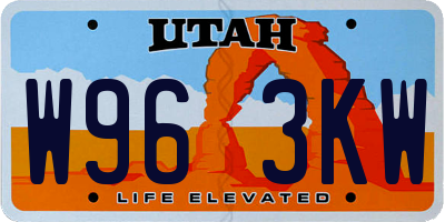 UT license plate W963KW