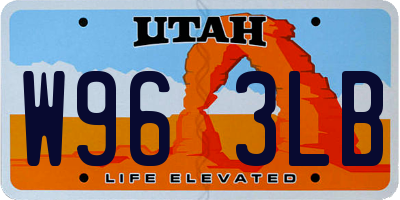 UT license plate W963LB