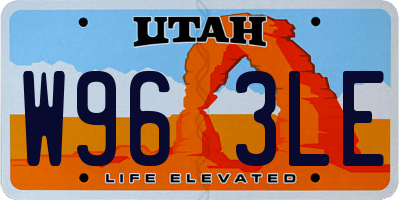 UT license plate W963LE