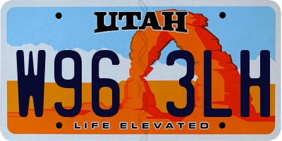 UT license plate W963LH