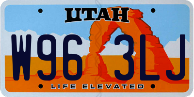 UT license plate W963LJ