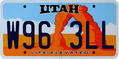 UT license plate W963LL