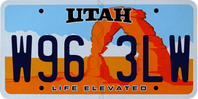 UT license plate W963LW