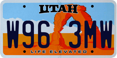 UT license plate W963MW