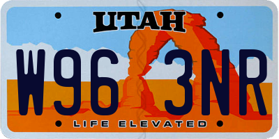 UT license plate W963NR