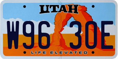 UT license plate W963OE