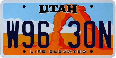 UT license plate W963ON